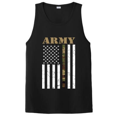 Army United States Thin Camo Line Flag Front And Back PosiCharge Competitor Tank