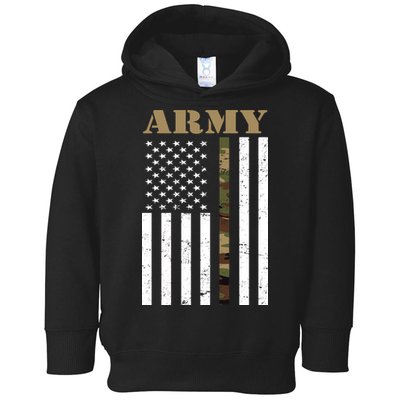 Army United States Thin Camo Line Flag Front And Back Toddler Hoodie
