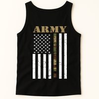 Army United States Thin Camo Line Flag Front And Back Tank Top