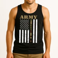Army United States Thin Camo Line Flag Front And Back Tank Top