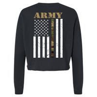 Army United States Thin Camo Line Flag Front And Back Cropped Pullover Crew