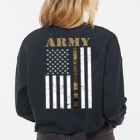 Army United States Thin Camo Line Flag Front And Back Cropped Pullover Crew