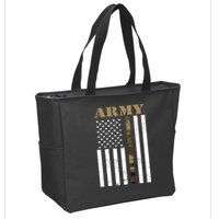 Army United States Thin Camo Line Flag Front And Back Zip Tote Bag