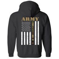 Army United States Thin Camo Line Flag Front And Back Full Zip Hoodie
