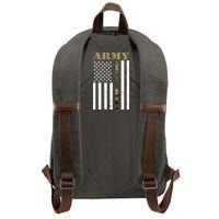 Army United States Thin Camo Line Flag Front And Back Cotton Canvas Backpack