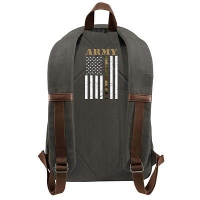 Army United States Thin Camo Line Flag Front And Back Cotton Canvas Backpack