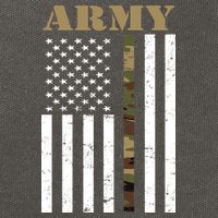 Army United States Thin Camo Line Flag Front And Back Cotton Canvas Backpack