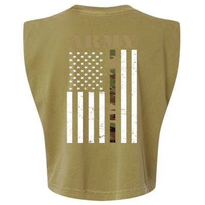 Army United States Thin Camo Line Flag Front And Back Garment-Dyed Women's Muscle Tee