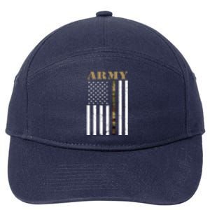 Army United States Thin Camo Line Flag Front And Back 7-Panel Snapback Hat