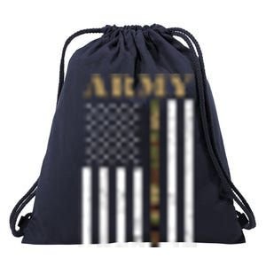 Army United States Thin Camo Line Flag Front And Back Drawstring Bag