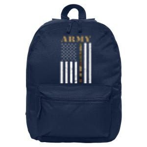 Army United States Thin Camo Line Flag Front And Back 16 in Basic Backpack