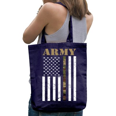 Army United States Thin Camo Line Flag Front And Back Tote Bag