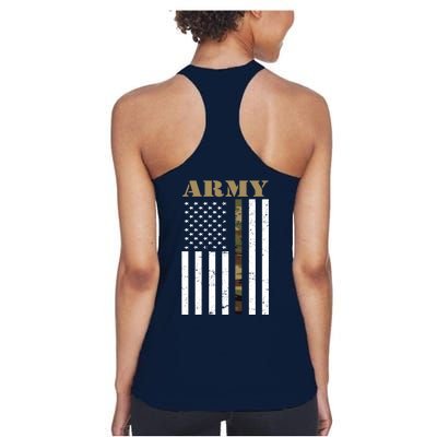 Army United States Thin Camo Line Flag Front And Back Women's Racerback Tank