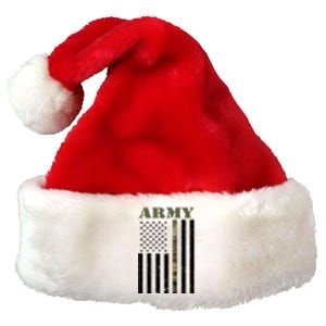 Army United States Thin Camo Line Flag Front And Back Premium Christmas Santa Hat