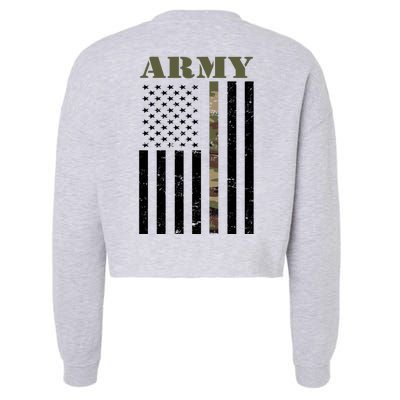 Army United States Thin Camo Line Flag Front And Back Cropped Pullover Crew