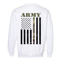 Army United States Thin Camo Line Flag Front And Back Garment-Dyed Sweatshirt
