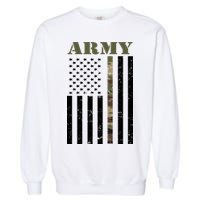 Army United States Thin Camo Line Flag Front And Back Garment-Dyed Sweatshirt
