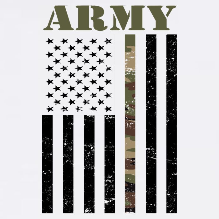 Army United States Thin Camo Line Flag Front And Back Garment-Dyed Sweatshirt