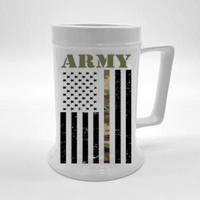 Army United States Thin Camo Line Flag Front And Back Beer Stein