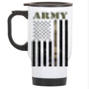 Army United States Thin Camo Line Flag Front And Back Stainless Steel Travel Mug