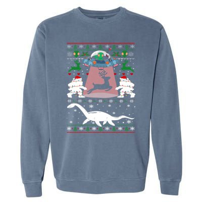 Alien Ufo Santa Reindeer Alien Dinosaur Bigfoot Sweater Xmas Meaningful Gift Garment-Dyed Sweatshirt