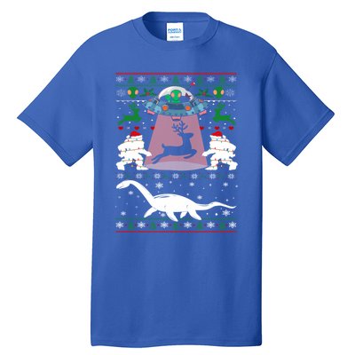 Alien Ufo Santa Reindeer Alien Dinosaur Bigfoot Sweater Xmas Meaningful Gift Tall T-Shirt