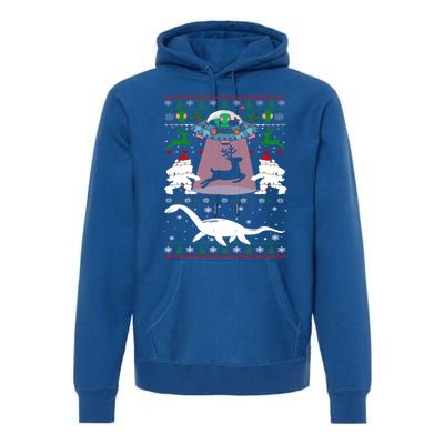 Alien Ufo Santa Reindeer Alien Dinosaur Bigfoot Sweater Xmas Meaningful Gift Premium Hoodie