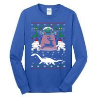 Alien Ufo Santa Reindeer Alien Dinosaur Bigfoot Sweater Xmas Meaningful Gift Tall Long Sleeve T-Shirt