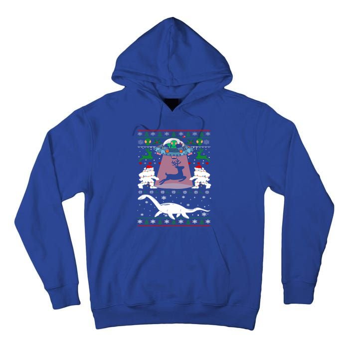 Alien Ufo Santa Reindeer Alien Dinosaur Bigfoot Sweater Xmas Meaningful Gift Tall Hoodie