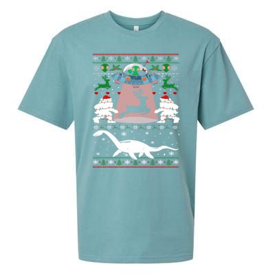 Alien Ufo Santa Reindeer Alien Dinosaur Bigfoot Sweater Xmas Meaningful Gift Sueded Cloud Jersey T-Shirt