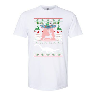 Alien Ufo Santa Reindeer Alien Dinosaur Bigfoot Sweater Xmas Meaningful Gift Softstyle CVC T-Shirt