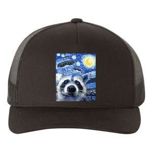 Alien Ufo Starry Night Racoon Yupoong Adult 5-Panel Trucker Hat