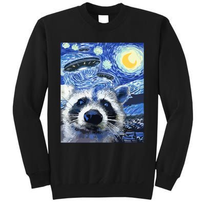 Alien Ufo Starry Night Racoon Sweatshirt