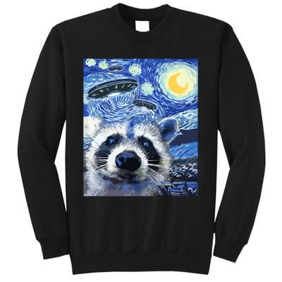 Alien Ufo Starry Night Racoon Tall Sweatshirt