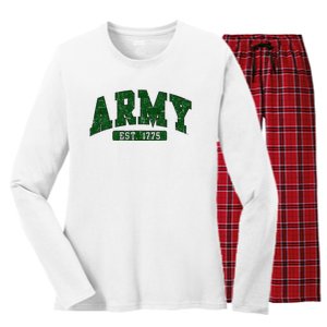 Army United States Military Retro Officially Women's Long Sleeve Flannel Pajama Set 