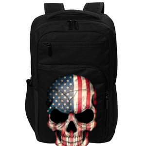 American USA Skull Grunge American Flag Impact Tech Backpack