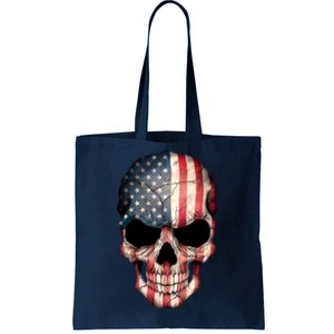 American USA Skull Grunge American Flag Tote Bag