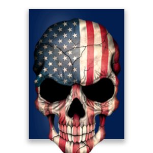 American USA Skull Grunge American Flag Poster