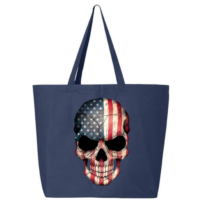 American USA Skull Grunge American Flag 25L Jumbo Tote