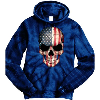 American USA Skull Grunge American Flag Tie Dye Hoodie