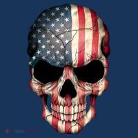 American USA Skull Grunge American Flag Tank Top
