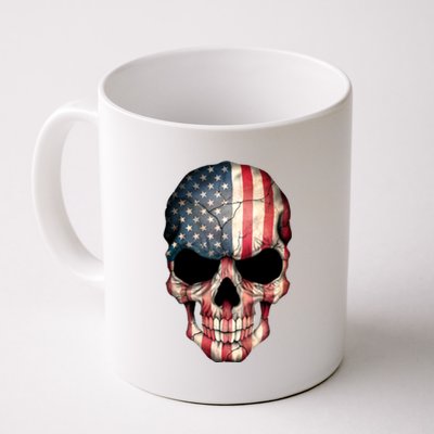 American USA Skull Grunge American Flag Coffee Mug