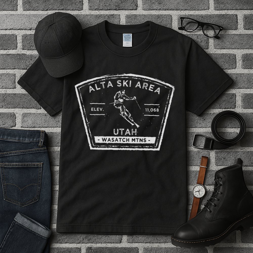 Alta Utah Snow Skiing Tall T-Shirt