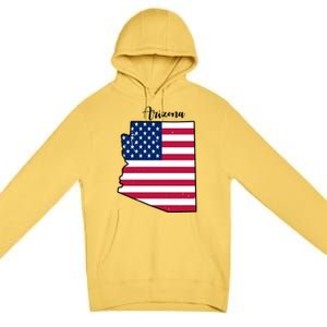 Arizona United States Map Premium Pullover Hoodie