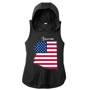 Arizona United States Map Ladies PosiCharge Tri-Blend Wicking Draft Hoodie Tank