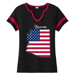 Arizona United States Map Ladies Halftime Notch Neck Tee