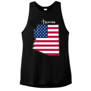 Arizona United States Map Ladies PosiCharge Tri-Blend Wicking Tank