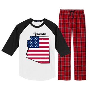 Arizona United States Map Raglan Sleeve Pajama Set