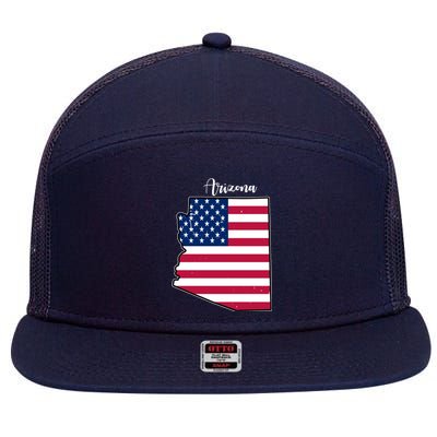 Arizona United States Map 7 Panel Mesh Trucker Snapback Hat