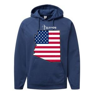 Arizona United States Map Performance Fleece Hoodie